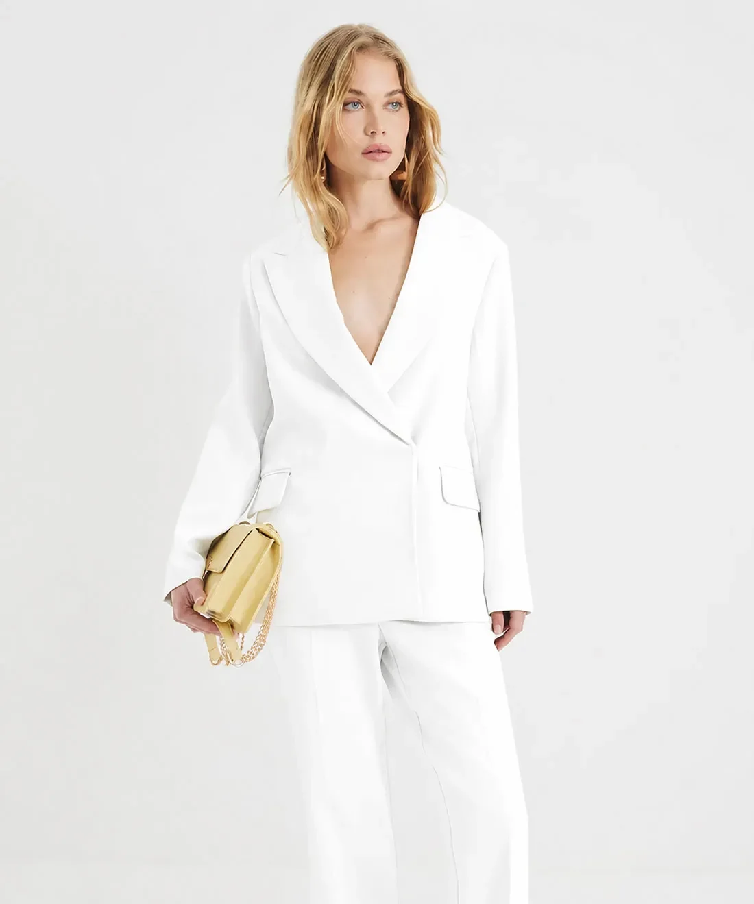 Slim Flare Trouser2White